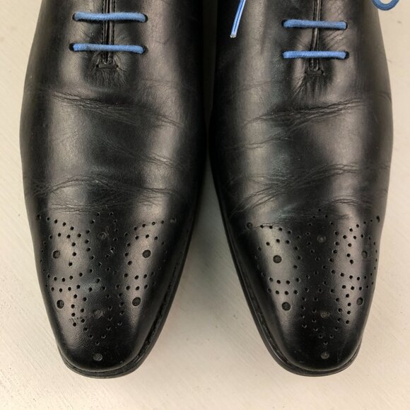 Carrucci Men\'s Size 12 Hand Burnished Wholecut Black Calf Oxford Dress Shoes main image 2
